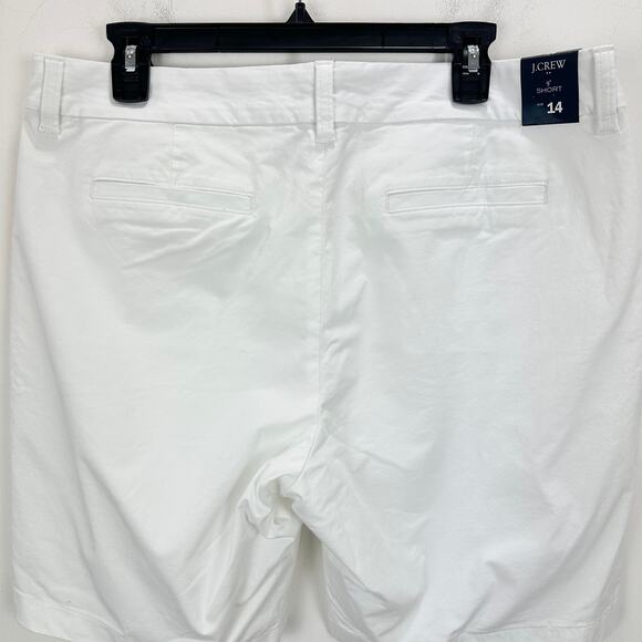 J.Crew 9" Frankie Bermuda Chino Short Cotton Mid Rise White Classic US 14 NWT - Picture 5 of 10